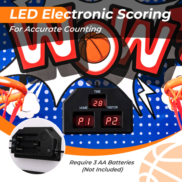 Dual Shot Basketball Arcade Game with 8 Game Modes and 4 Balls for Kids & Family