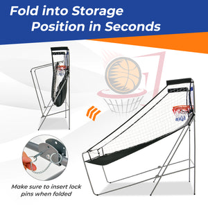 Dual Shot Basketball Arcade Game with 8 Game Modes and 4 Balls for Kids & Family