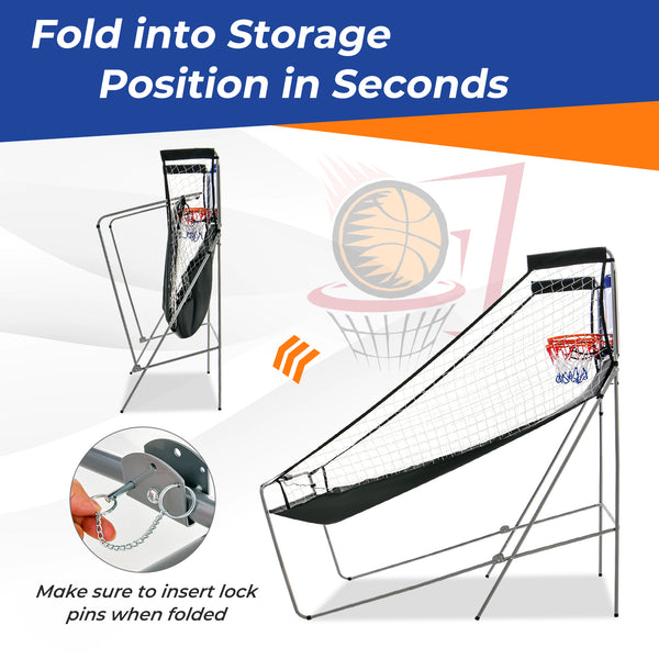 Dual Shot Basketball Arcade Game with 8 Game Modes and 4 Balls for Kids & Family