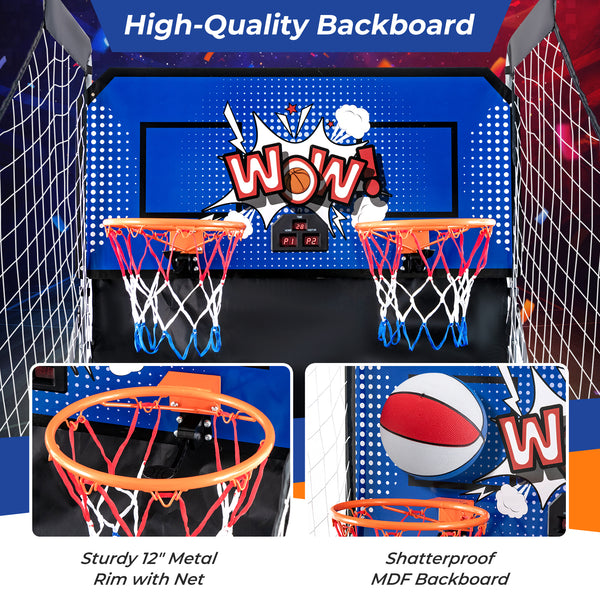 Dual Shot Basketball Arcade Game with 8 Game Modes and 4 Balls for Kids & Family