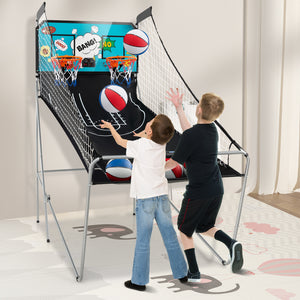 Dual Shot Basketball Arcade Game with 8 Game Modes and 4 Balls for Kids & Family
