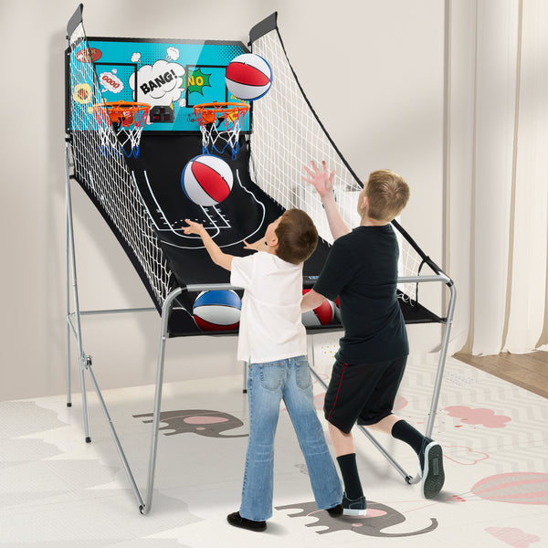 Dual Shot Basketball Arcade Game with 8 Game Modes and 4 Balls for Kids & Family