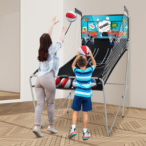 Dual Shot Basketball Arcade Game with 8 Game Modes and 4 Balls for Kids & Family