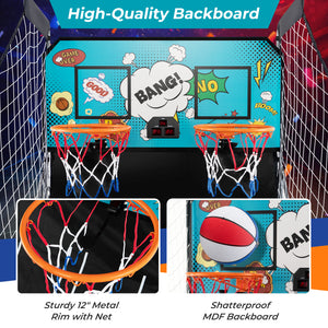 Dual Shot Basketball Arcade Game with 8 Game Modes and 4 Balls for Kids & Family
