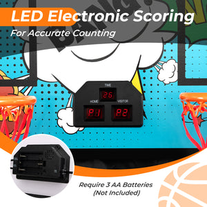 Dual Shot Basketball Arcade Game with 8 Game Modes and 4 Balls for Kids & Family