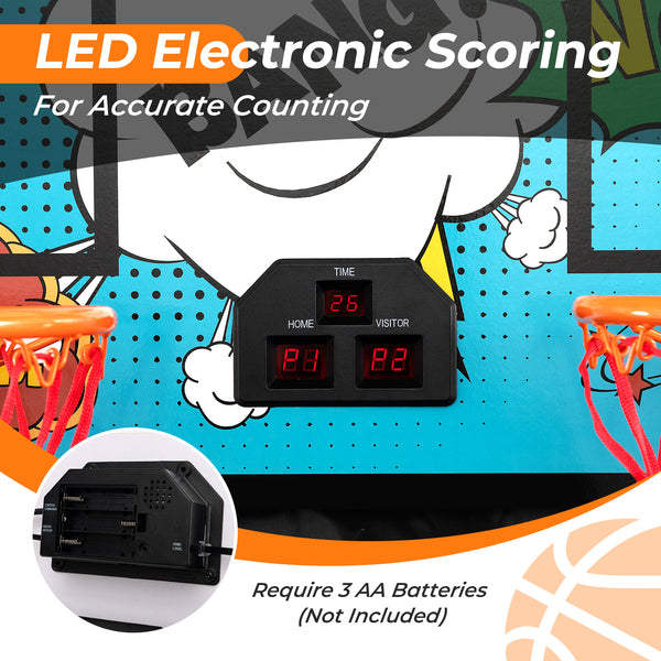 Dual Shot Basketball Arcade Game with 8 Game Modes and 4 Balls for Kids & Family