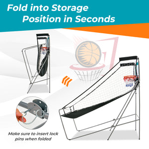 Dual Shot Basketball Arcade Game with 8 Game Modes and 4 Balls for Kids & Family