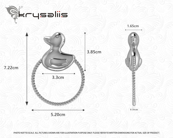 Krysaliis Sterling Silver Rattle - Rope Ring Duck