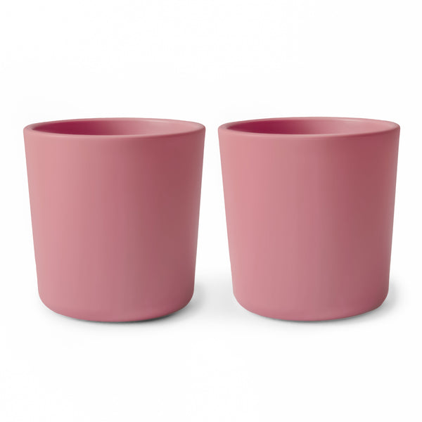 Colorful baby dinnerware cups in various sizes, perfect for mealtime fun and learning.