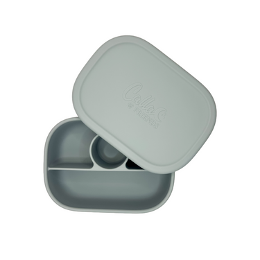 Hayden Bento Box in Cloud Gray for baby food storage and on-the-go meals.