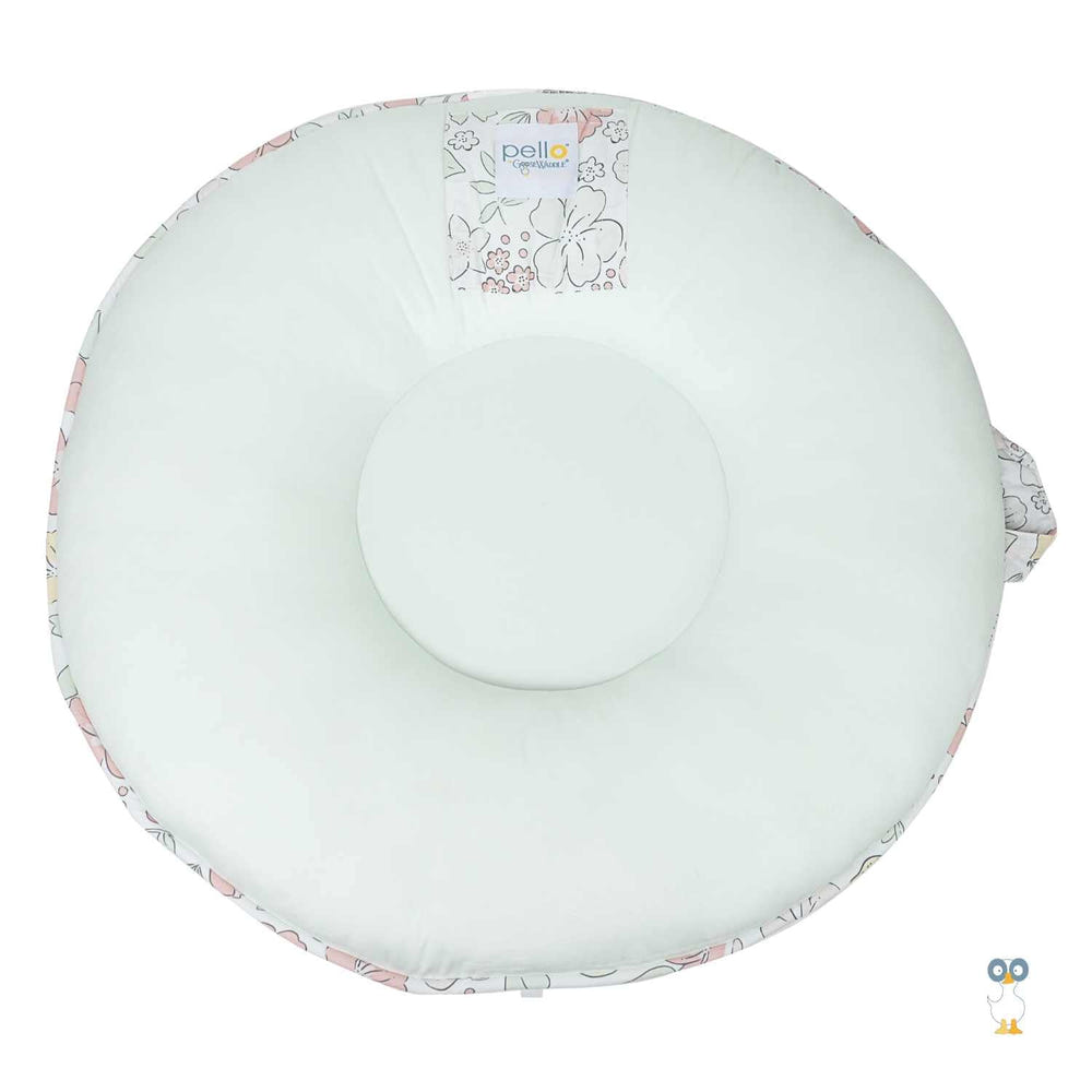 Lemon Aqua Glass Floor Cushion - stylish and comfortable seating for babies and toddlers.