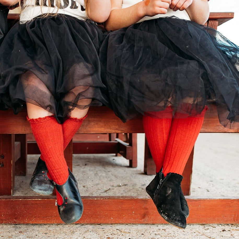 LLB Lace Top Knee High Socks - 2 pairs, stylish and comfortable baby socks for every occasion.