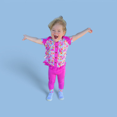 Korrie Floral Bamboo Short Sleeve Peplum + Legging Set