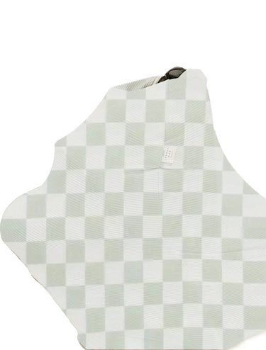 Leaf Green & White Checkered Carseat Cover