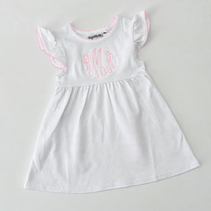 Knit Dress with Picot Trim