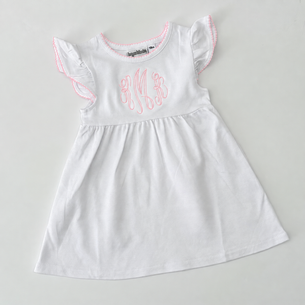 Knit Dress with Picot Trim