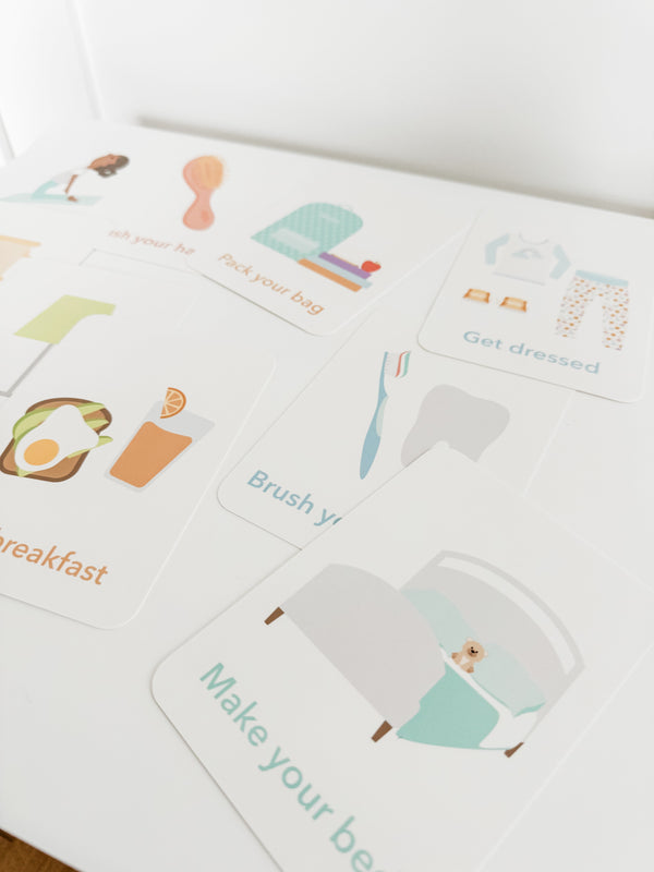 "Chores Flashcards for babies, promoting early learning and sensory play, displayed at angle 8."