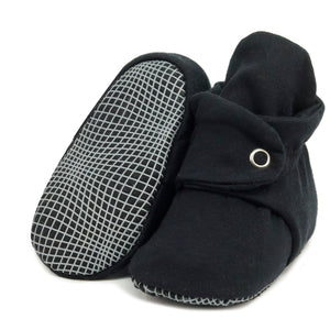 Organic Cotton Baby Booties, Non-Slip Sole, Cotton Newborn Booties Home Nursery Shoes, Black