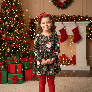 "Christmas Eve two-piece baby set featuring festive design, perfect for holiday celebrations."
