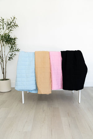 Black Quilted Bamboo Blanket