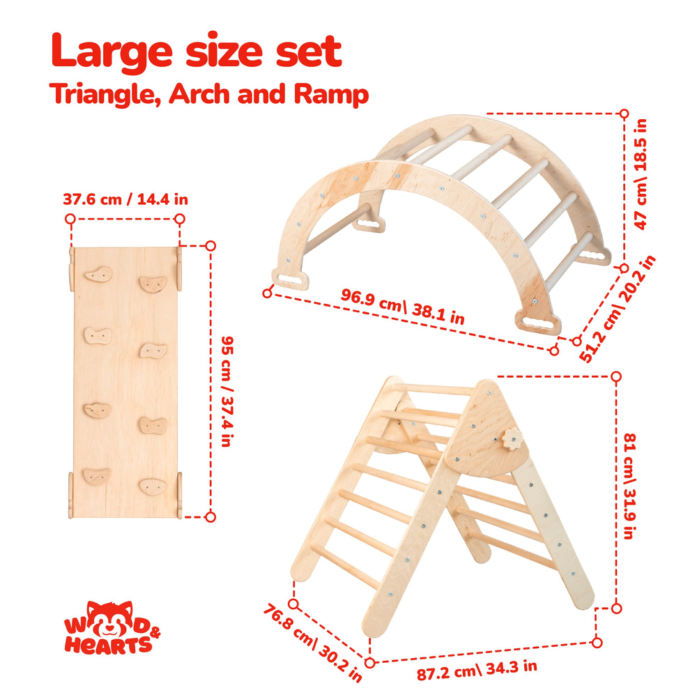 Montessori climbing set of 3 for babies, promoting active play and motor skills development.