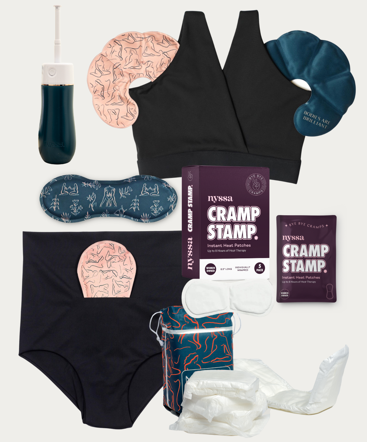 Nyssa Classic Black Essential Postpartum Kit 8-piece
