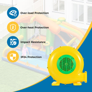 480W Bounce House Blower with Handle and Ground Stakes - Heavy-Duty