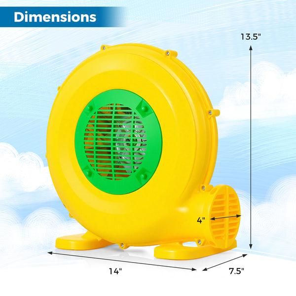 480W Bounce House Blower with Handle and Ground Stakes - Heavy-Duty