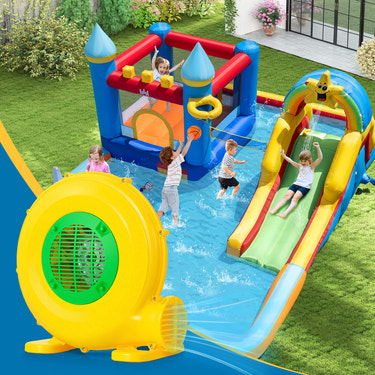 480W Bounce House Blower with Handle and Ground Stakes - Heavy-Duty