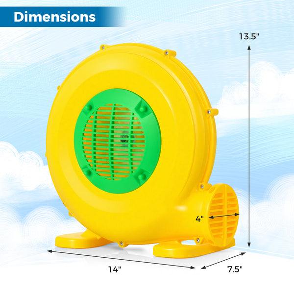610W Bounce House Blower with Handle and Ground Stakes - Heavy