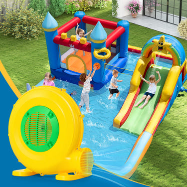 610W Bounce House Blower with Handle and Ground Stakes - Heavy
