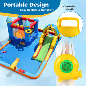 610W Bounce House Blower with Handle and Ground Stakes - Heavy