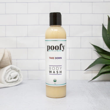 Organic Take Down Body Wash for babies, gentle formula for sensitive skin, soothing and safe for daily use.