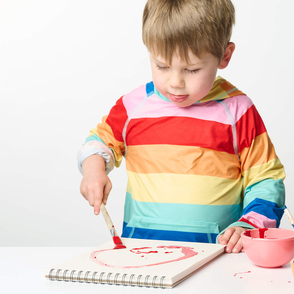 "8-piece nylon filament paintbrush set with assorted shapes for baby art projects."