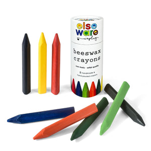 Triangle Non-Toxic Beeswax Crayons in vibrant colors for safe and creative playtime for babies and toddlers.