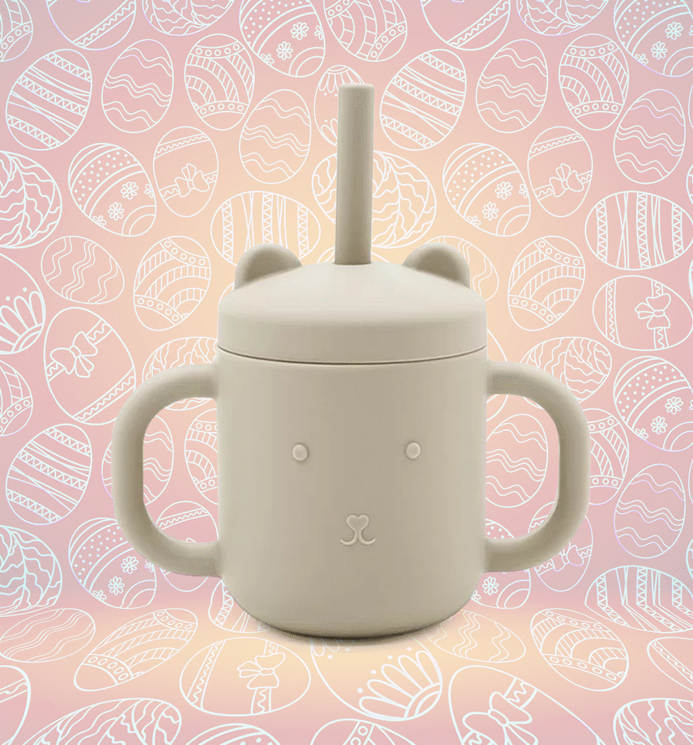 BunnieCup Toddler Training Cup in vibrant colors, perfect for little hands learning to drink independently.