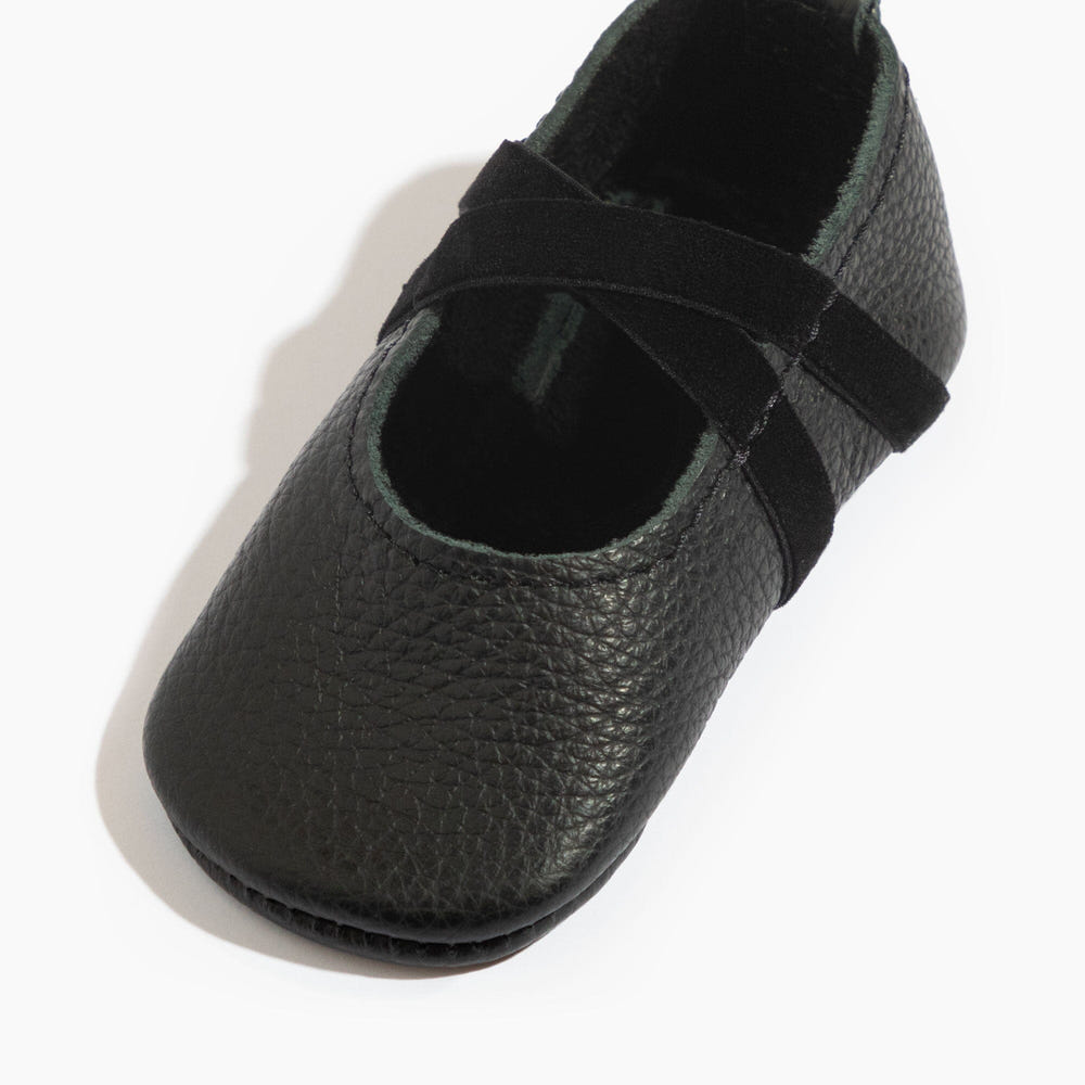 Ebony ballet slipper baby shoe - stylish and comfortable footwear for little dancers.