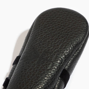 Ebony ballet slipper baby shoe, angle 4 view, perfect for little dancers.