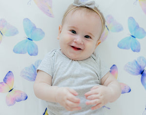 Fitted Crib Sheet - Butterfly