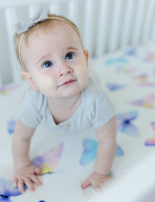 Fitted Crib Sheet - Butterfly