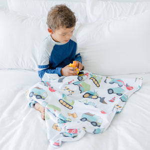 Baby & Toddler Minky Blanket - Construction Trucks