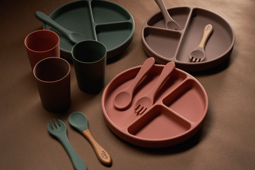 Silicone Spoon and Fork Set (Muted Pink)