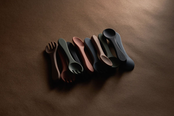 Silicone Spoon and Fork Set (Dark Gray)