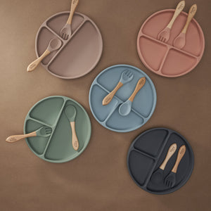 Bamboo Spoon and Fork Set (Sage) - MOOGCO Baby