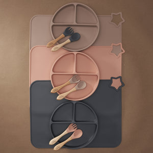 Bamboo Spoon and Fork Set (Taupe) - MOOGCO Baby