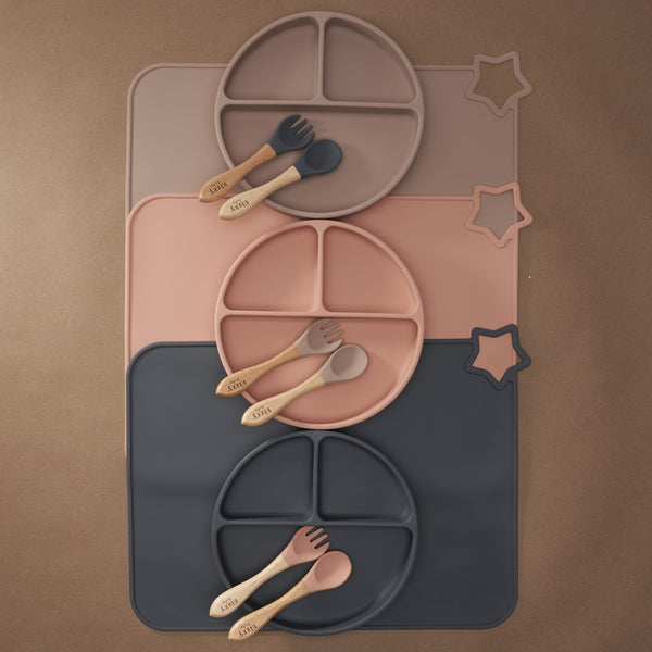 Bamboo Spoon and Fork Set (Taupe) - MOOGCO Baby