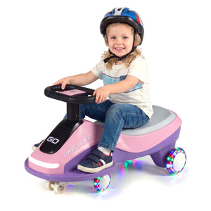 Electric Wiggle Car for Kids Age 3+ Years Old with Flashing Wheels and Front Light