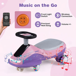Electric Wiggle Car for Kids Age 3+ Years Old with Flashing Wheels and Front Light