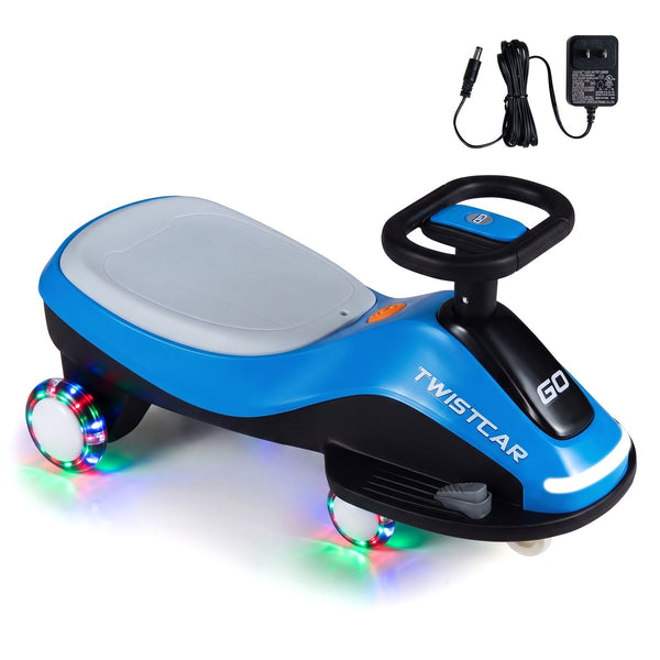 Electric Wiggle Car for Kids Age 3+ Years Old with Flashing Wheels and Front Light