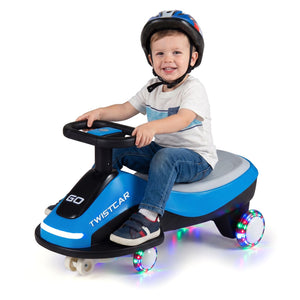 Electric Wiggle Car for Kids Age 3+ Years Old with Flashing Wheels and Front Light